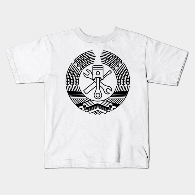 DDR Workshop Tuning Crest (black) Kids T-Shirt by GetThatCar